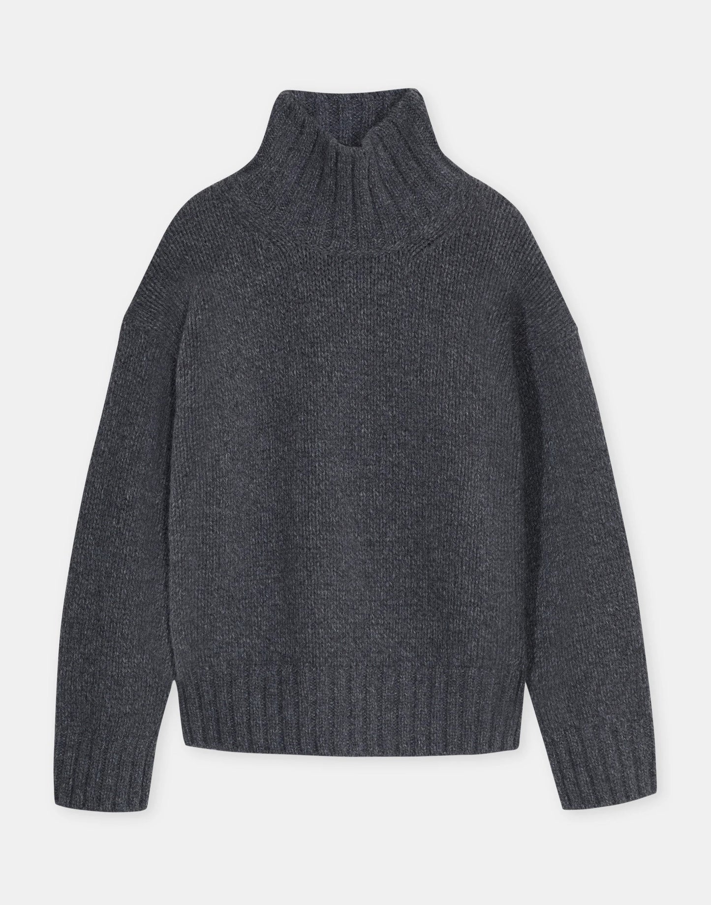 Closed Pure Wool Roll Neck Pullover Dark Grey Melange