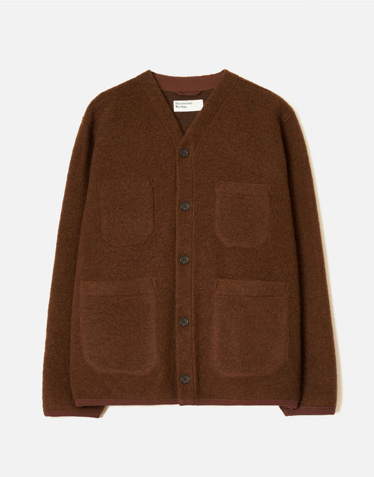Universal Works Cacao Wool Fleece Cardigan