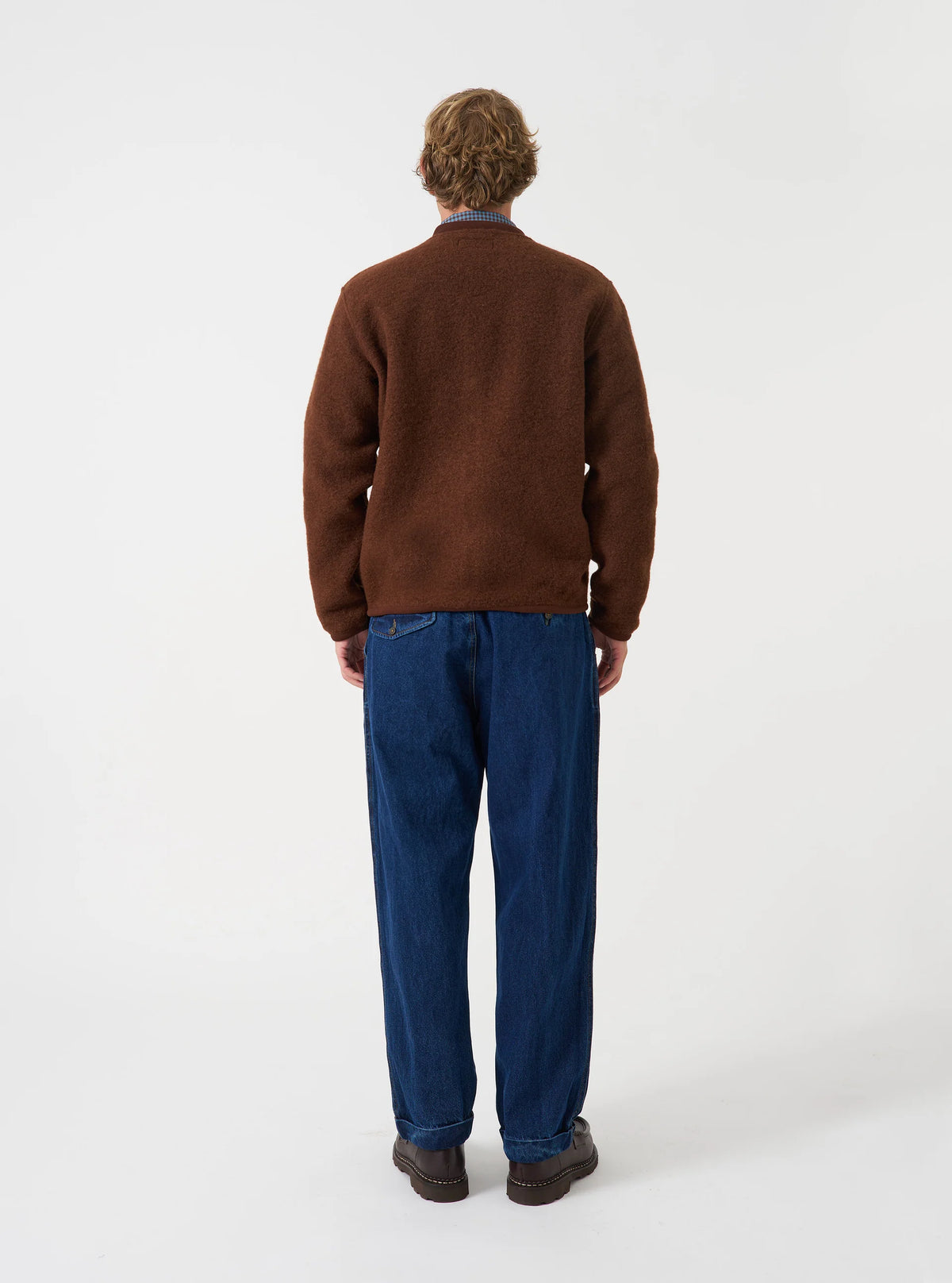 Universal Works Cacao Wool Fleece Zip Bomber Jacket