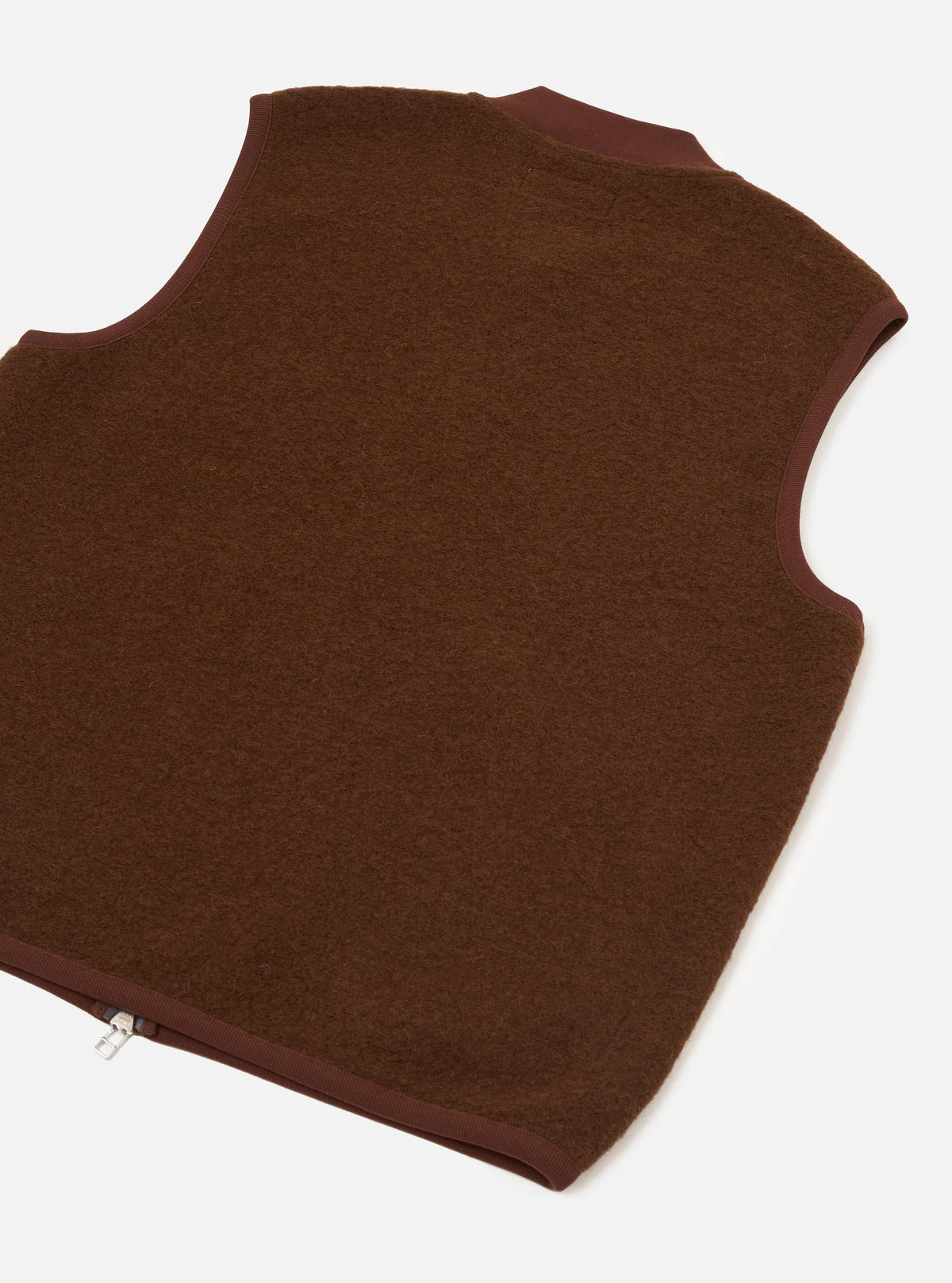 Universal Works Cacao Wool Fleece Zip Waistcoat