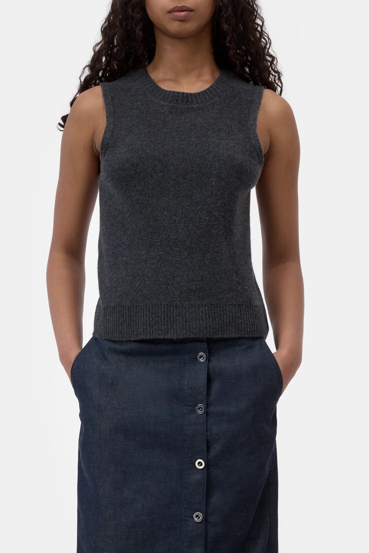 Closed Cashmere Top Black Melange