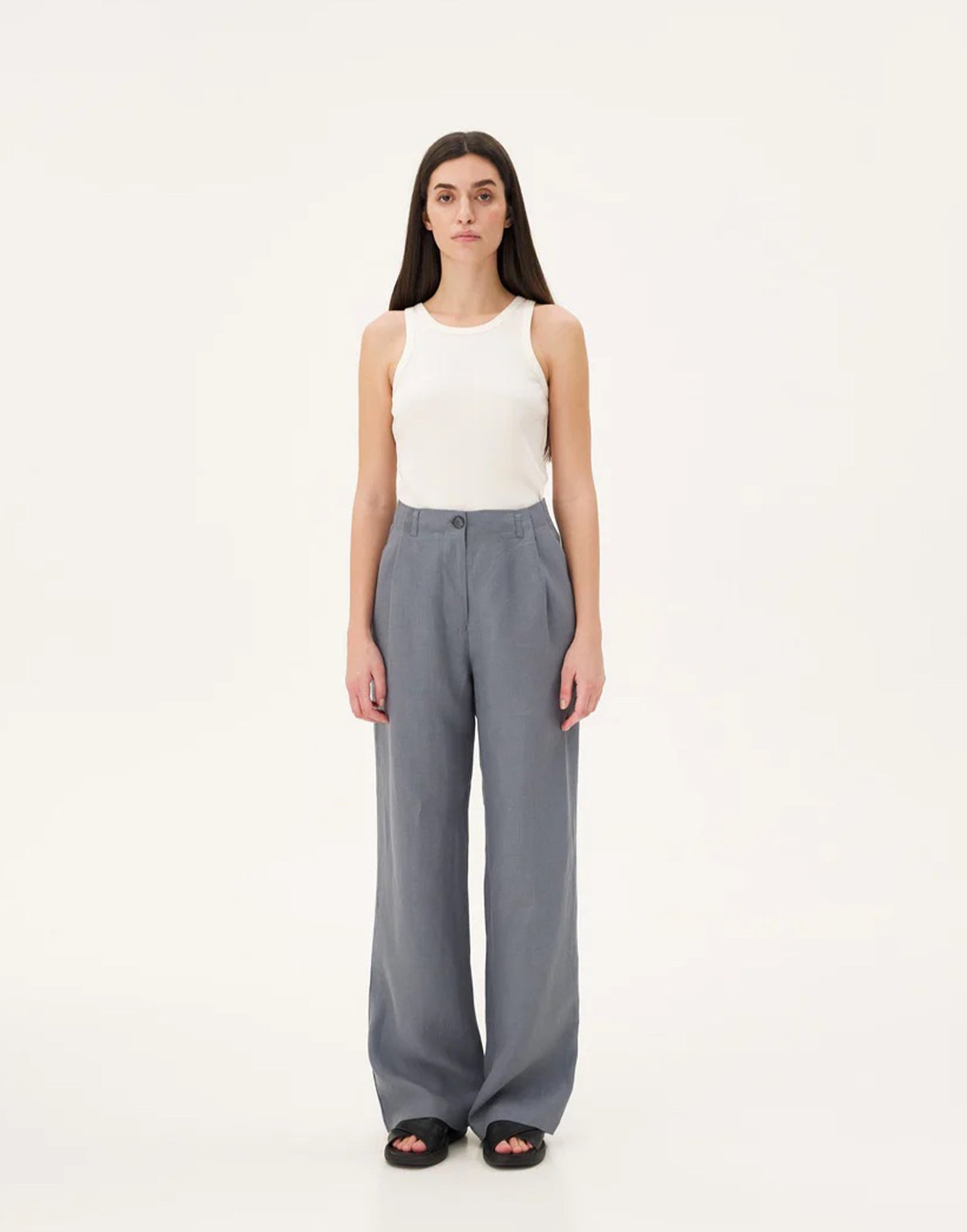 Noyoco Coco Foggy Blue Linen Pants