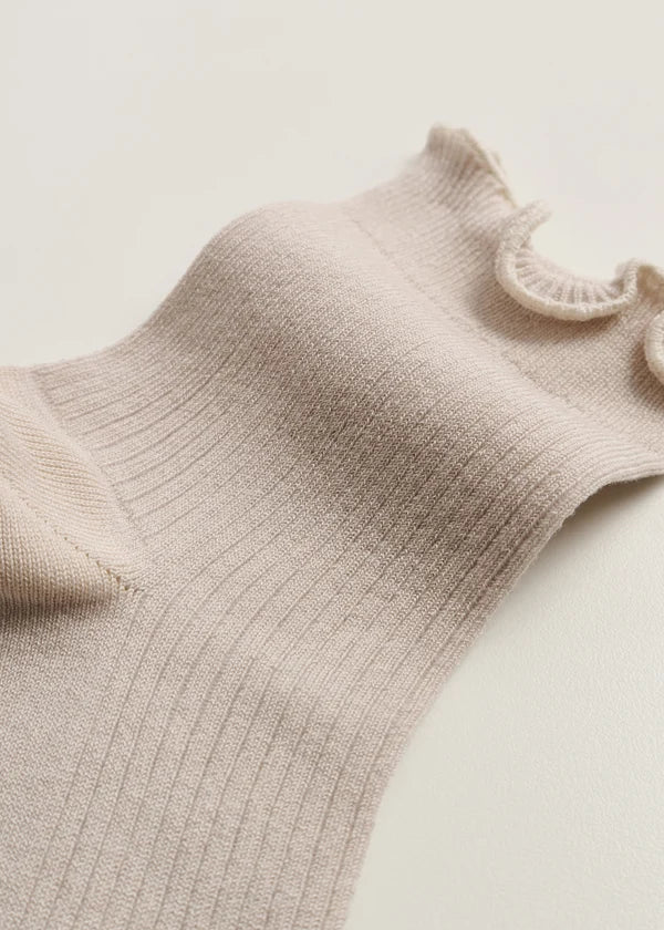 Aiayu Cotton Frill Sock Milk