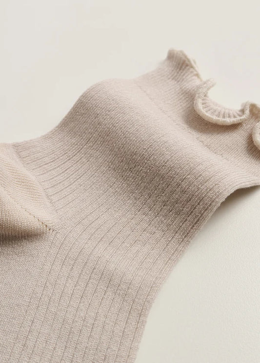 Aiayu Cotton Frill Sock Milk
