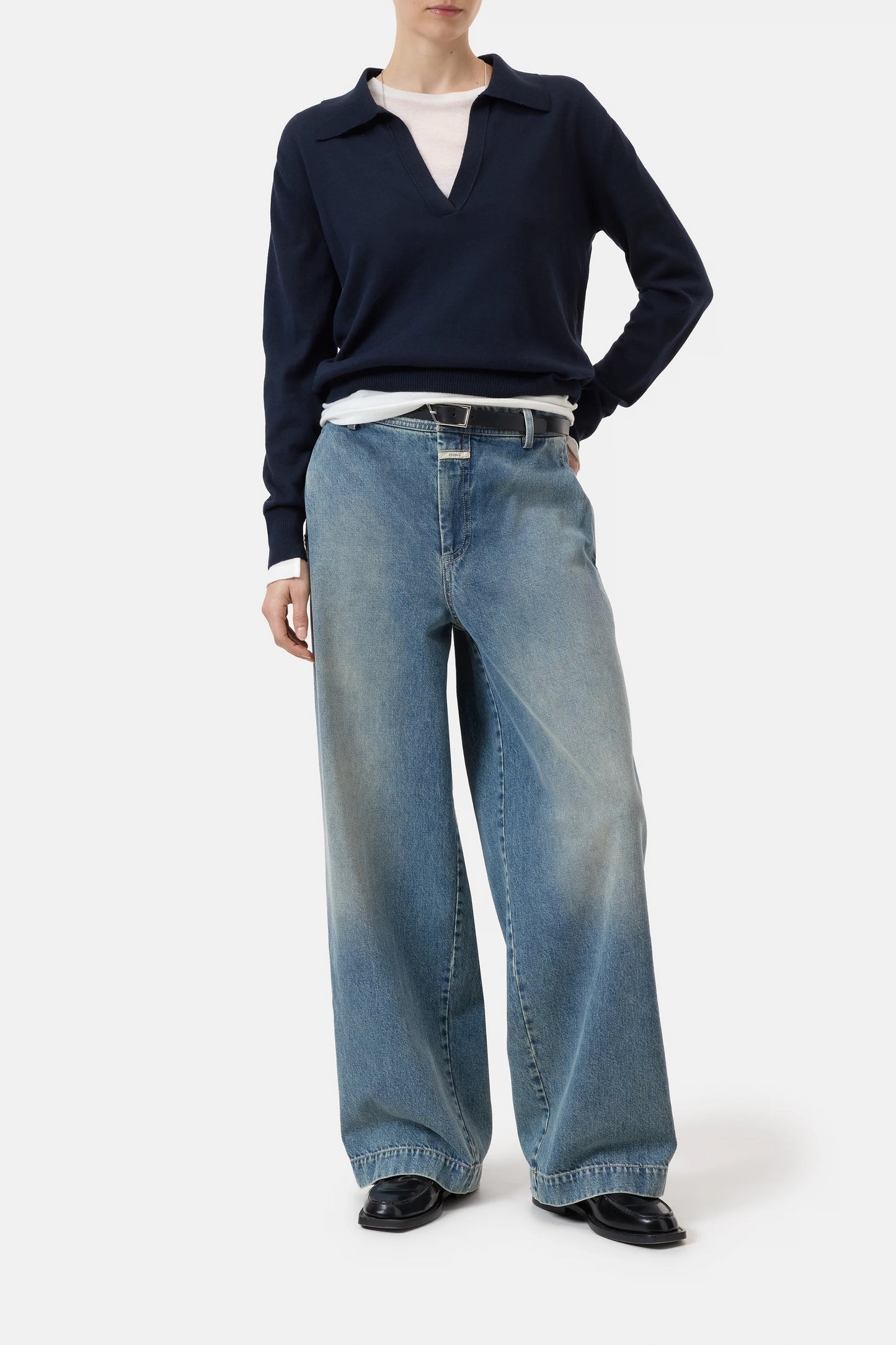 Closed Cotton Polo Longsleeve Dark Night