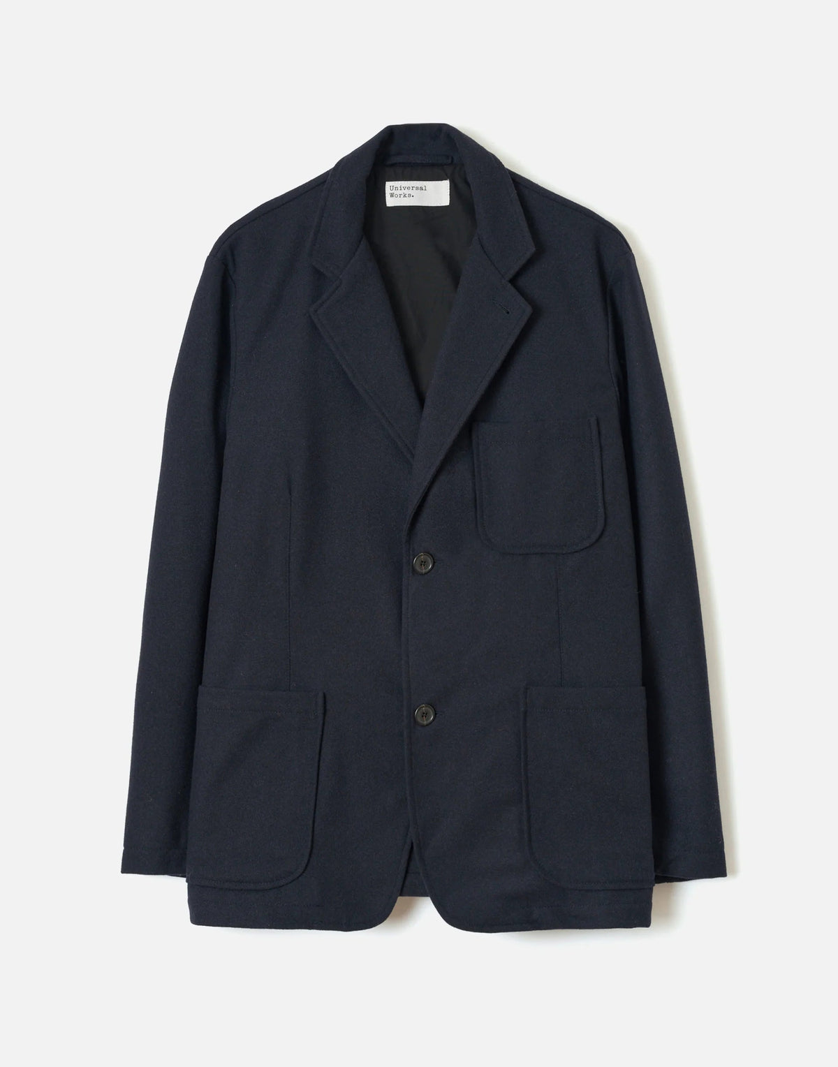 Universal Works Dark Navy Dublin Wool Mix Two Button Jacket