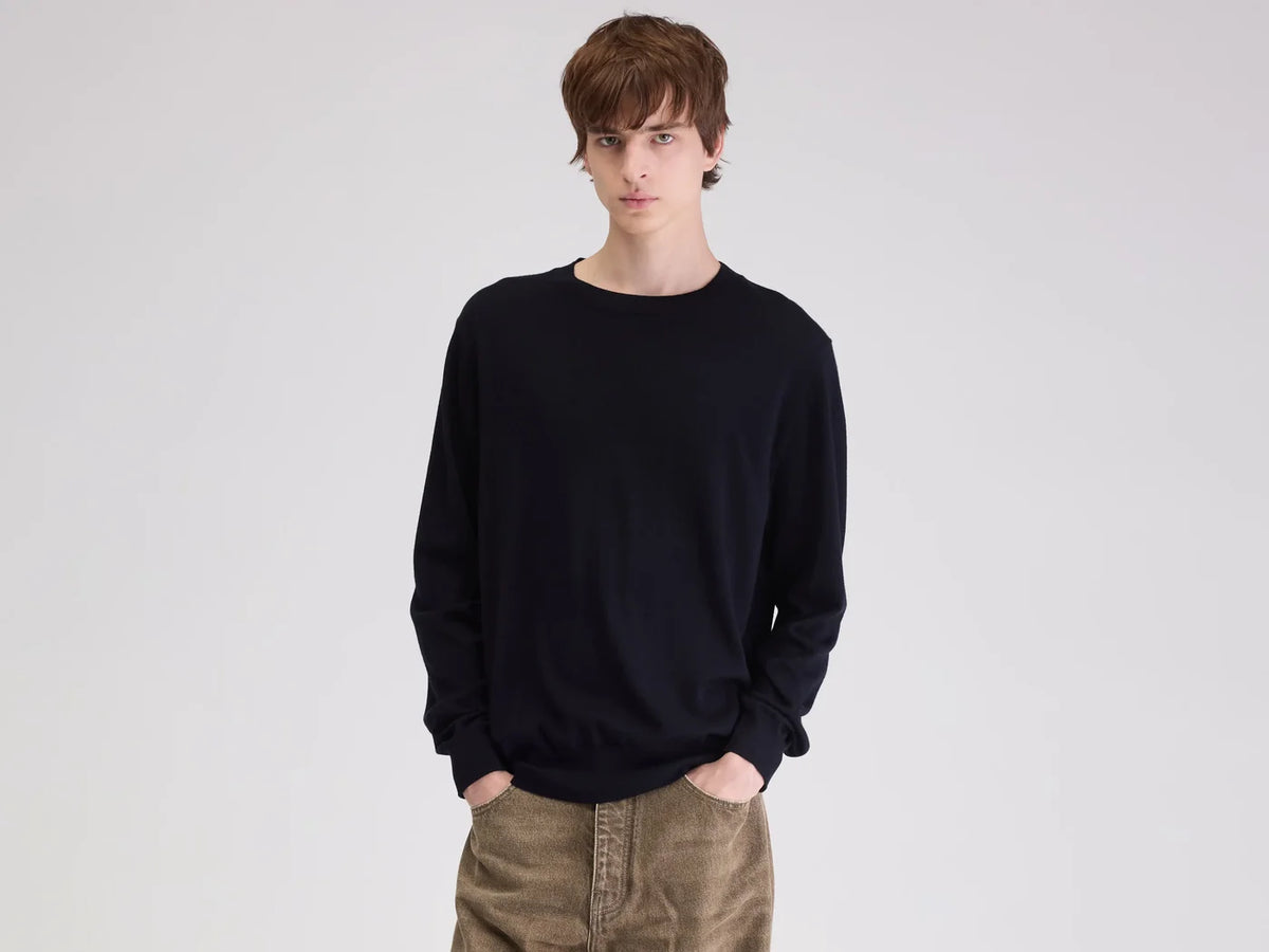 Bellerose Dilles Crewneck Sweater Black Blue