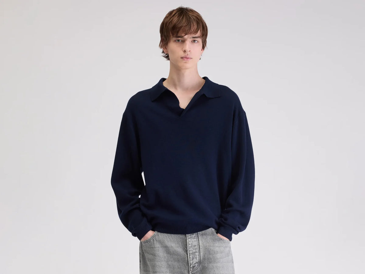 Bellerose Dillou Polo Sweater Navy