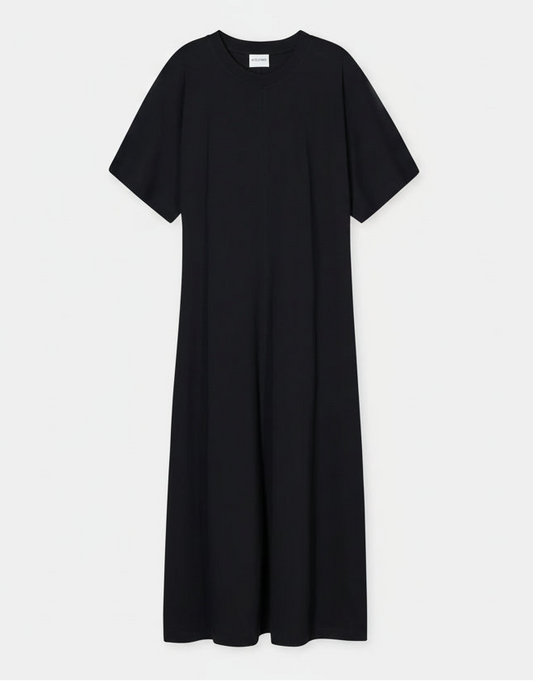 Closed Drapy Cotton Dress Black