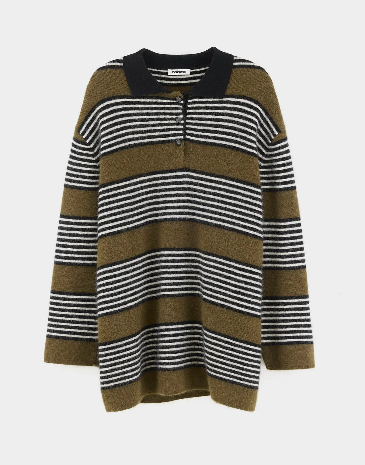 Bellerose Dusor Striped Polo Dress Black/Ebony/Oyster