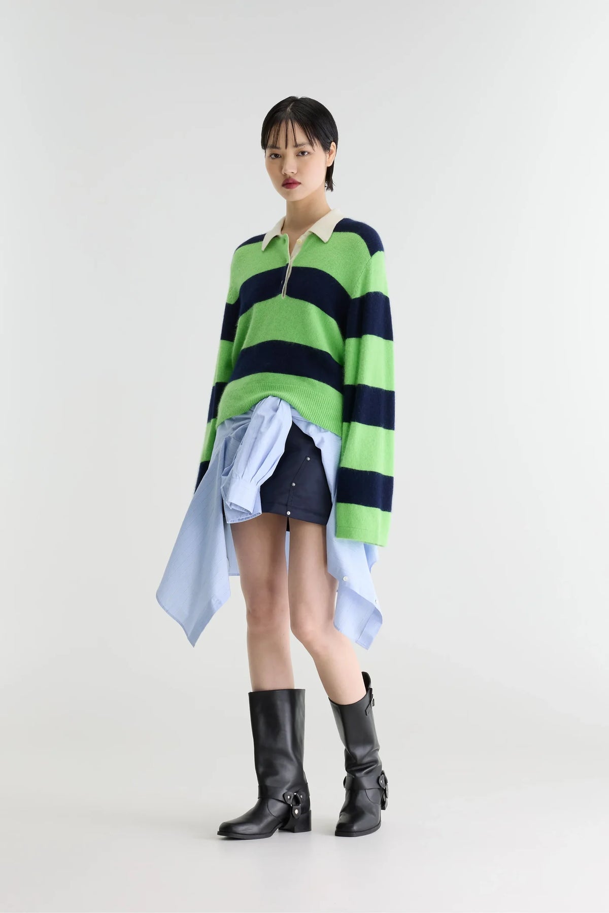 Bellerose Dusto Striped Polo Sweater