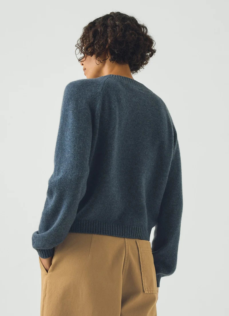 Toast Eden Wool Cashmere Raglan Cardigan Stormy Blue