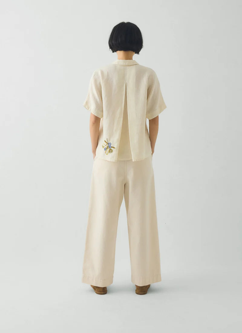 Toast Embroidered Al Fresco Linen Shirt Lemon