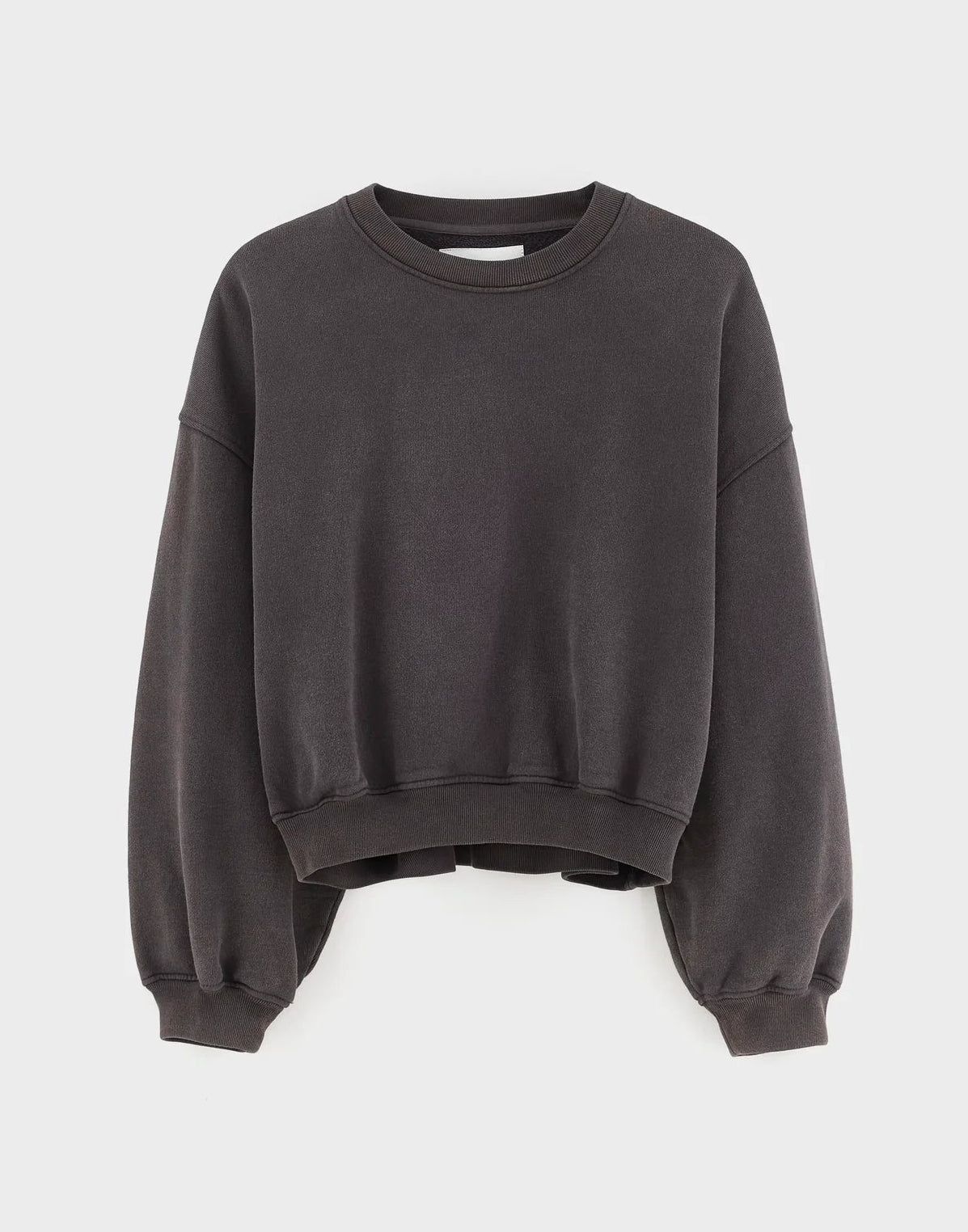 Bellerose Fancy Cropped Crewneck Sweatshirt Dark Roast