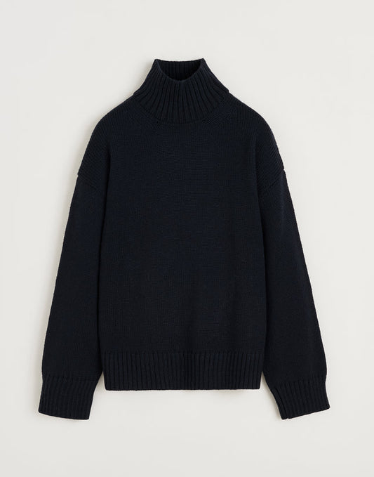 Aiayu Farah Sweater Highland Wool Black Navy