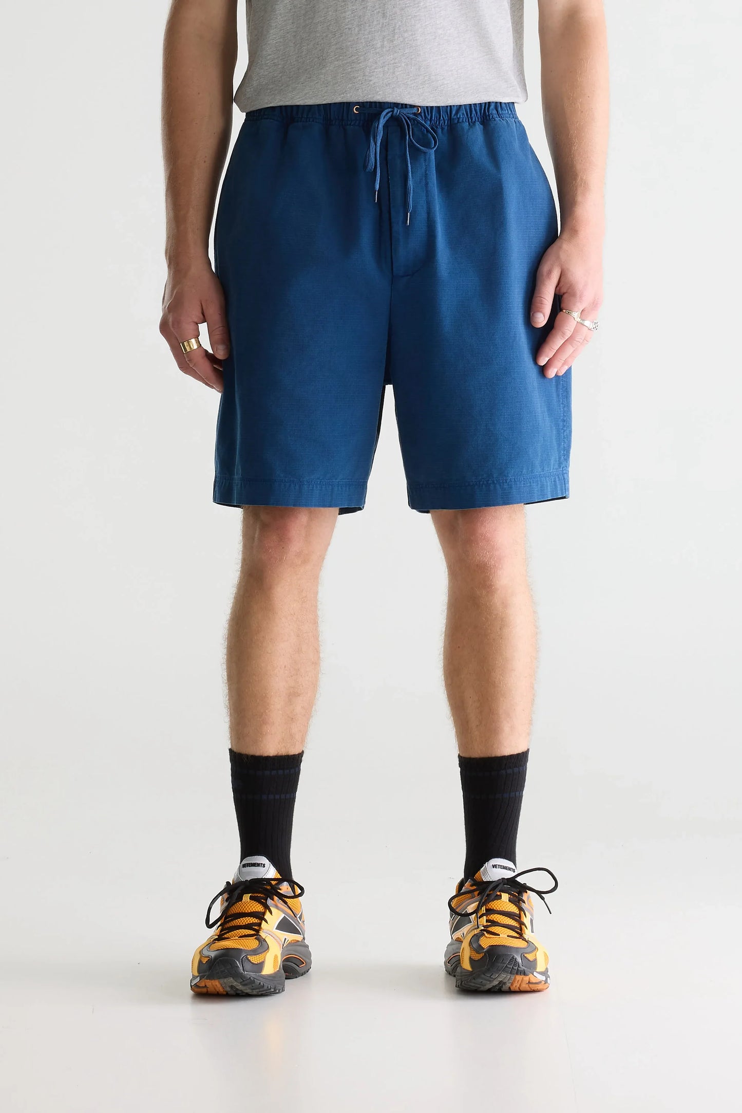Bellerose Flank Wide Shorts Worker Blue