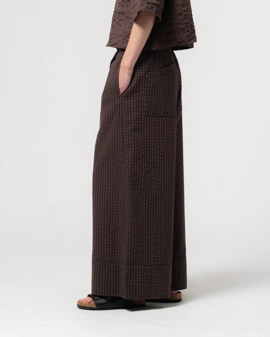 Girls of Dust Culotte Belfast Serrsucker Coffee/Navy