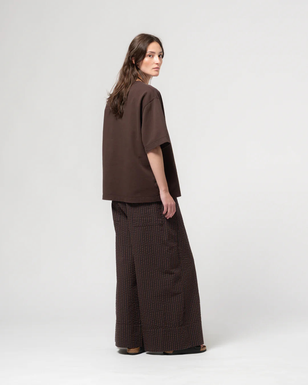 Girls of Dust Culotte Belfast Serrsucker Coffee/Navy