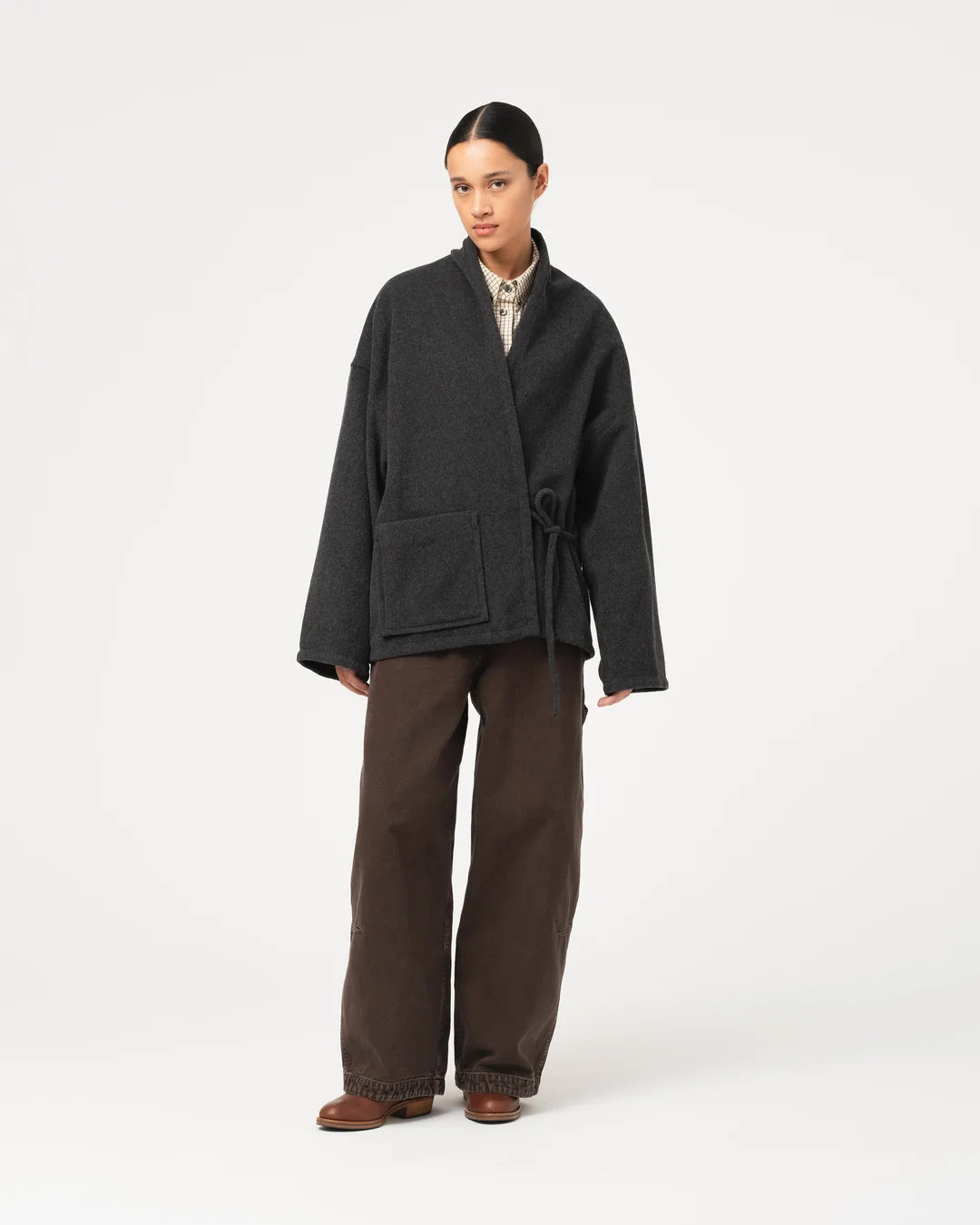 Girls Of Dust Meiji Kimono Pachuca Wool Grey Melange