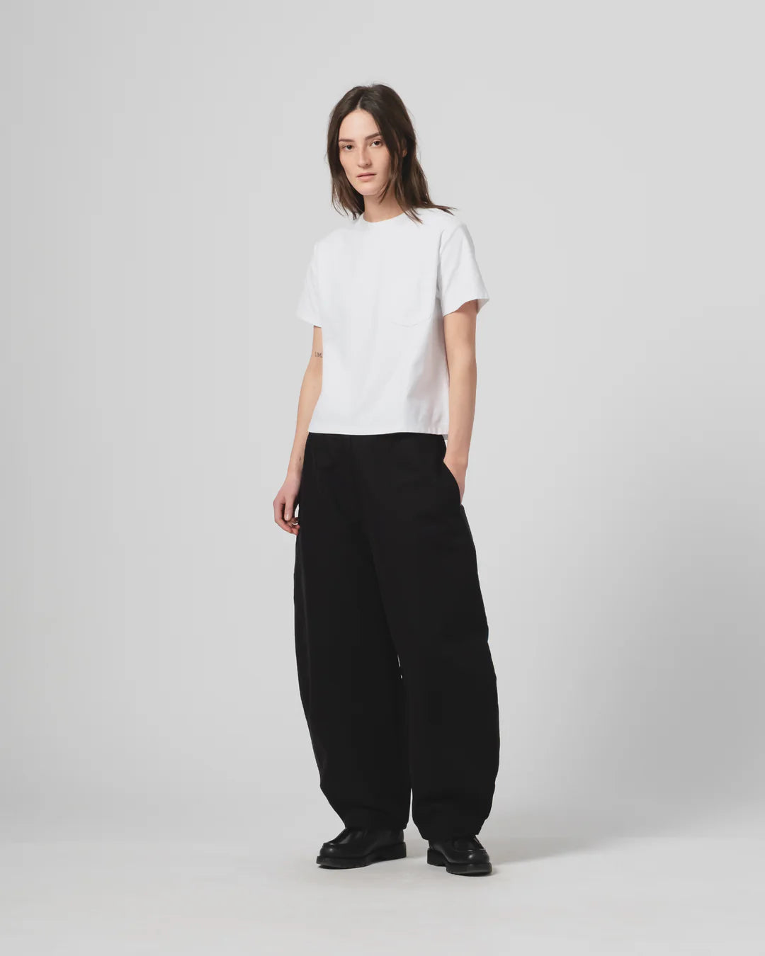Girls of Dust Pocket T Organic Open End Jersey White