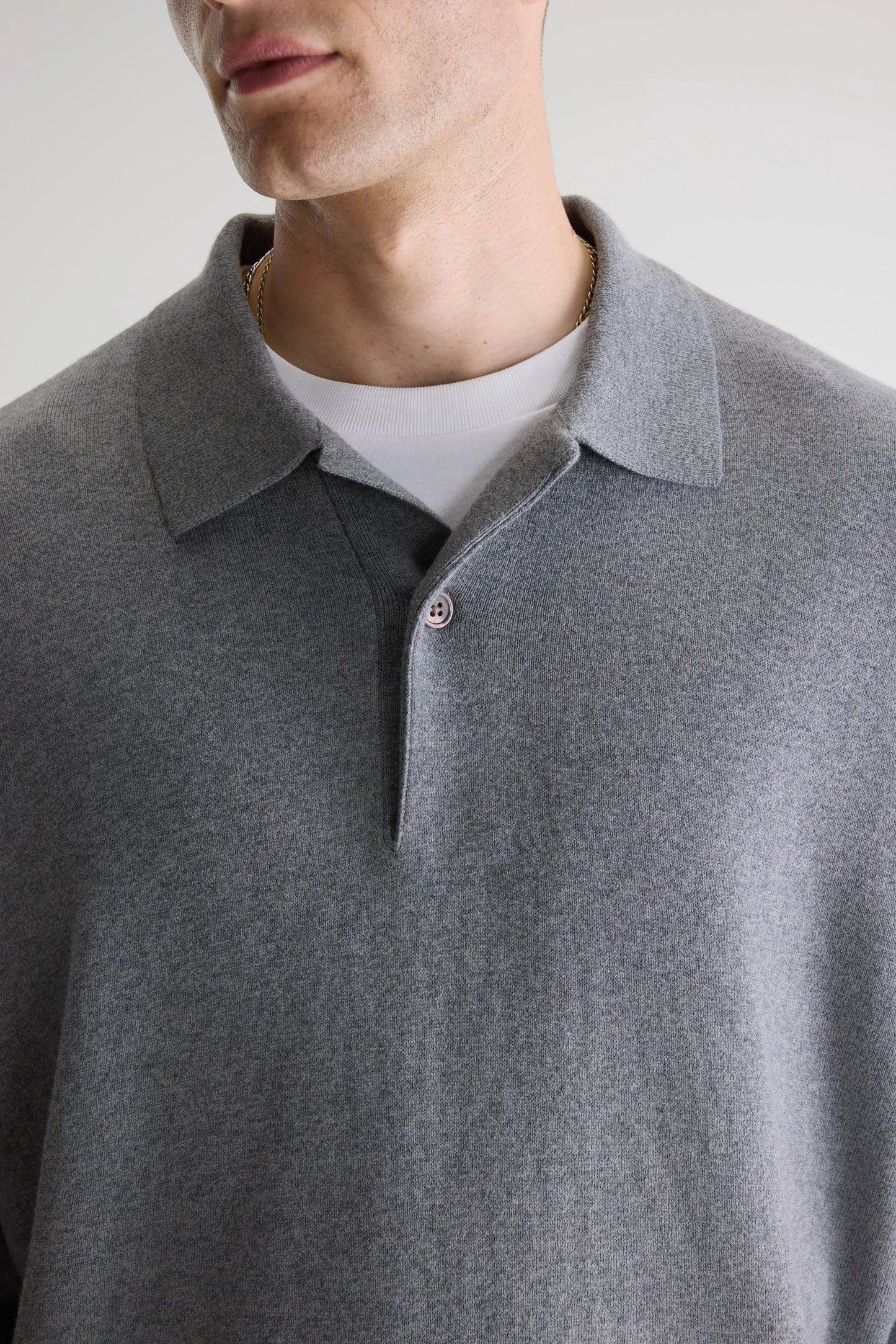 Bellerose Geobo Polo Neck Sweater Mid Grey/Oyster