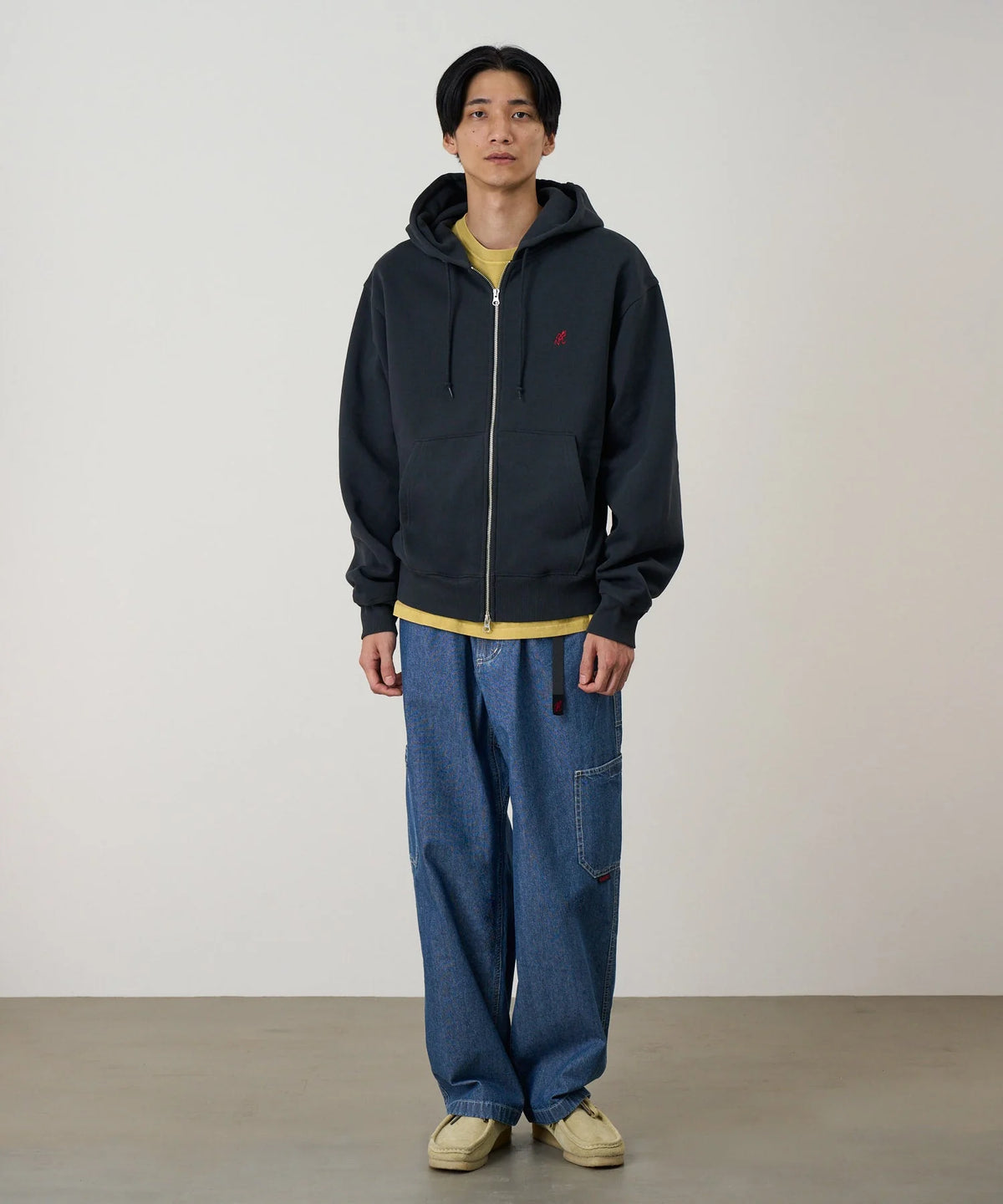Gramicci One Point Zip Hooded Sweatshirt Vintage Black