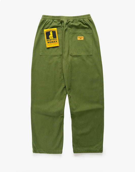 Service Works Herringbone Chef Pants - Pesto