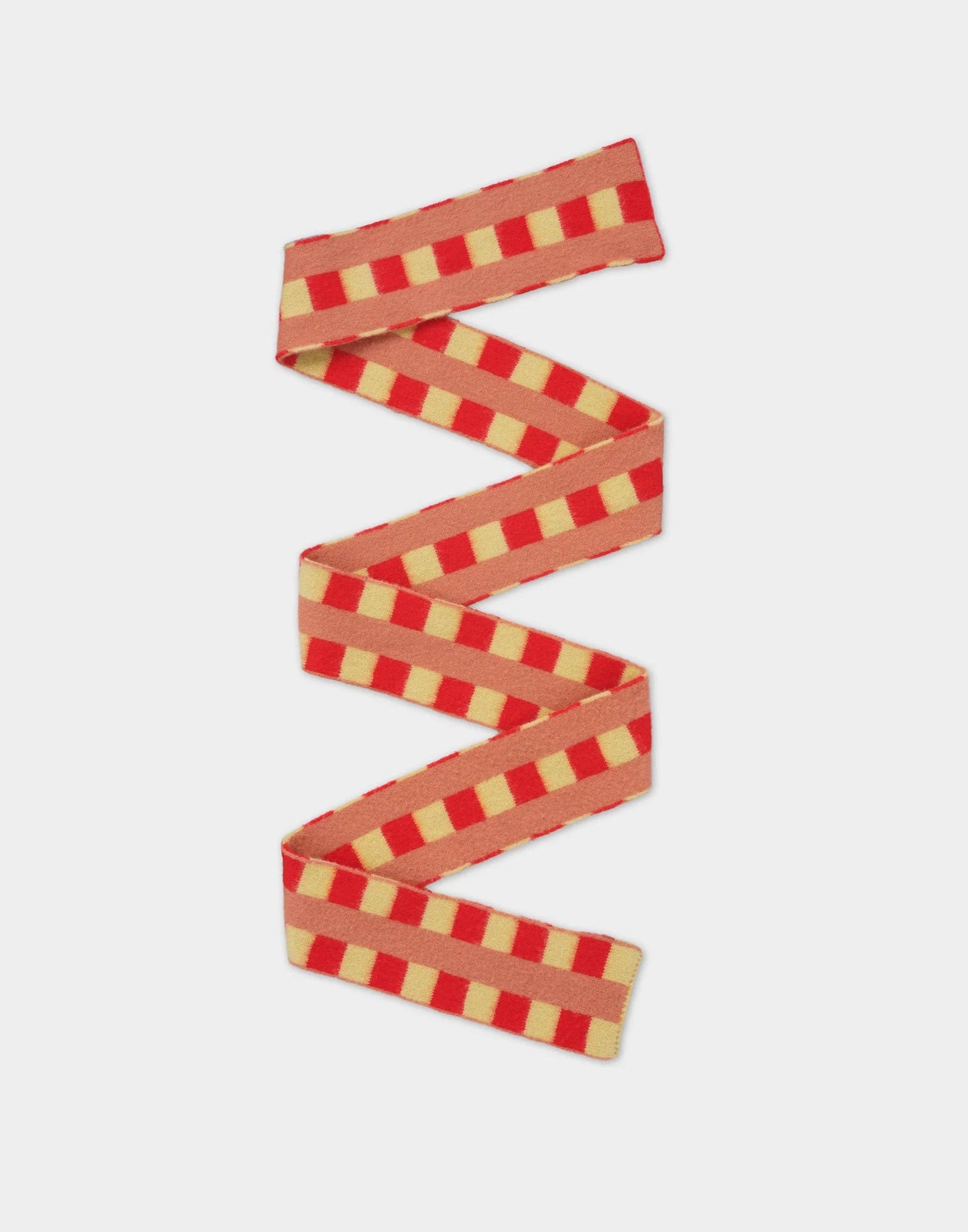 Jo Gordon Long Check&Stripe Scarf Poppy&Acacia