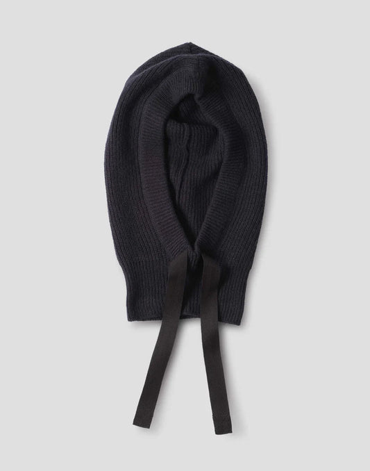 MHL. Knitted Hood Lambswool Dark Navy