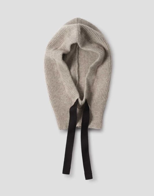MHL. Knitted Hood Lambswool Tawny