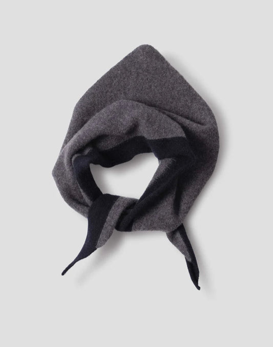 MHL. Tipped Scout Scarf Lambswool Grey/Ink
