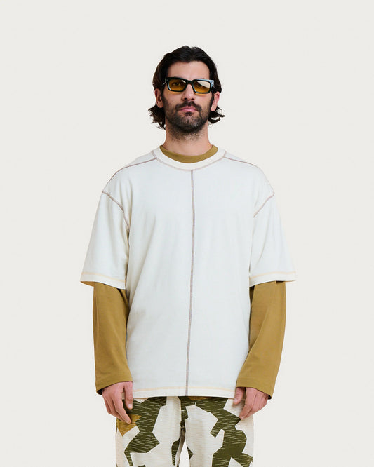 Homecore Multico Baseball Cream-Brown T-Shirt