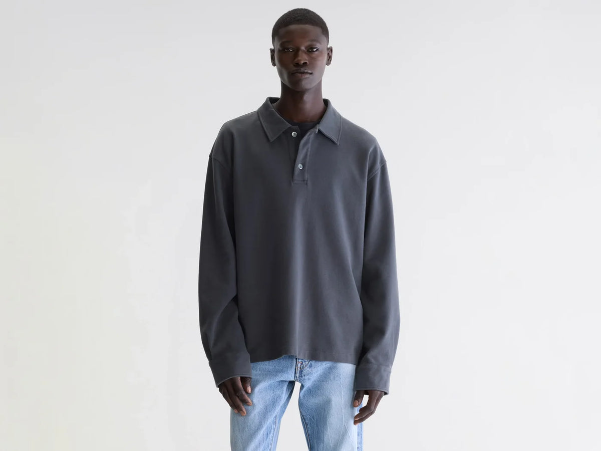 Bellerose Motoko Relaxed Polo Black Sand