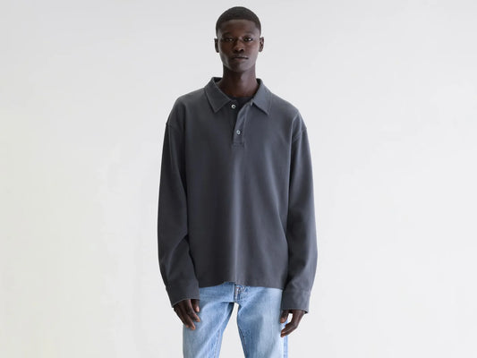 Bellerose Motoko Relaxed Polo Black Sand