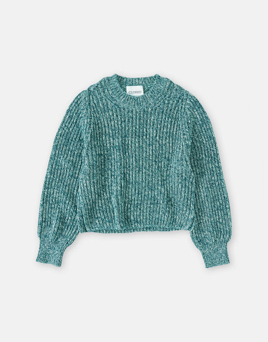 Closed Mouliné Knitted Jumper Midnight Lake