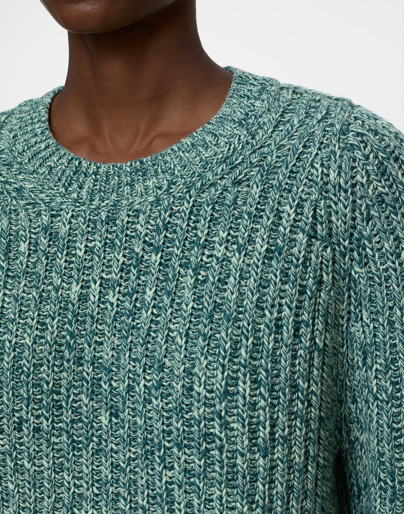 Closed Mouliné Knitted Jumper Midnight Lake