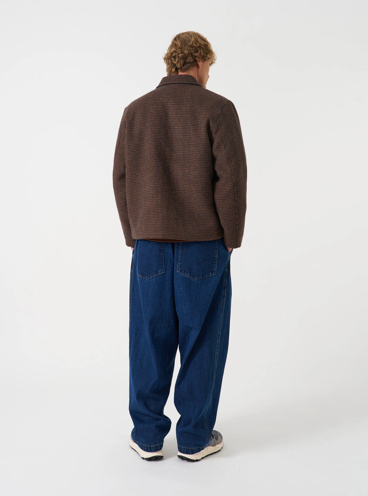 Universal Works Navy/Brown Wool Tweed Mix Franck Jacket