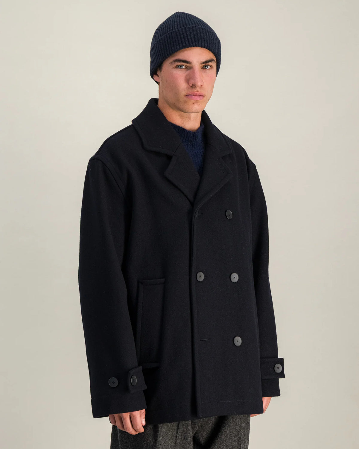 Parages Navy Pea Coat