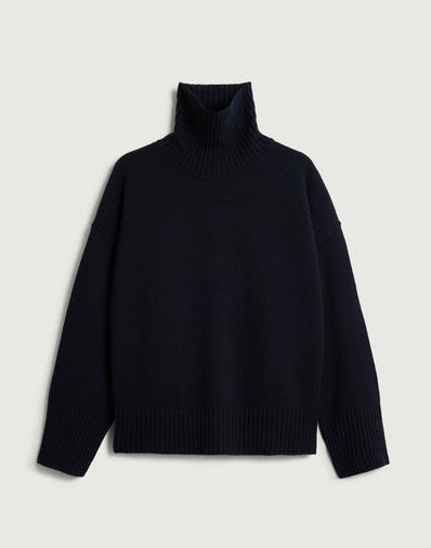 Soeur William Oversize Roll Collar Pull Navy