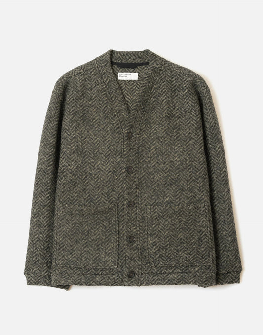 Universal Works Olive Raven Fleece Advance Cardigan
