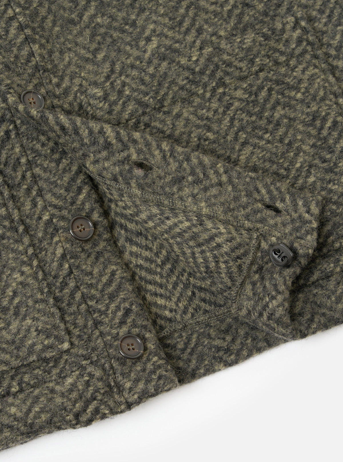 Universal Works Olive Raven Fleece Advance Cardigan
