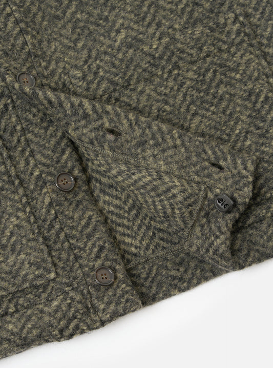 Universal Works Olive Raven Fleece Advance Cardigan