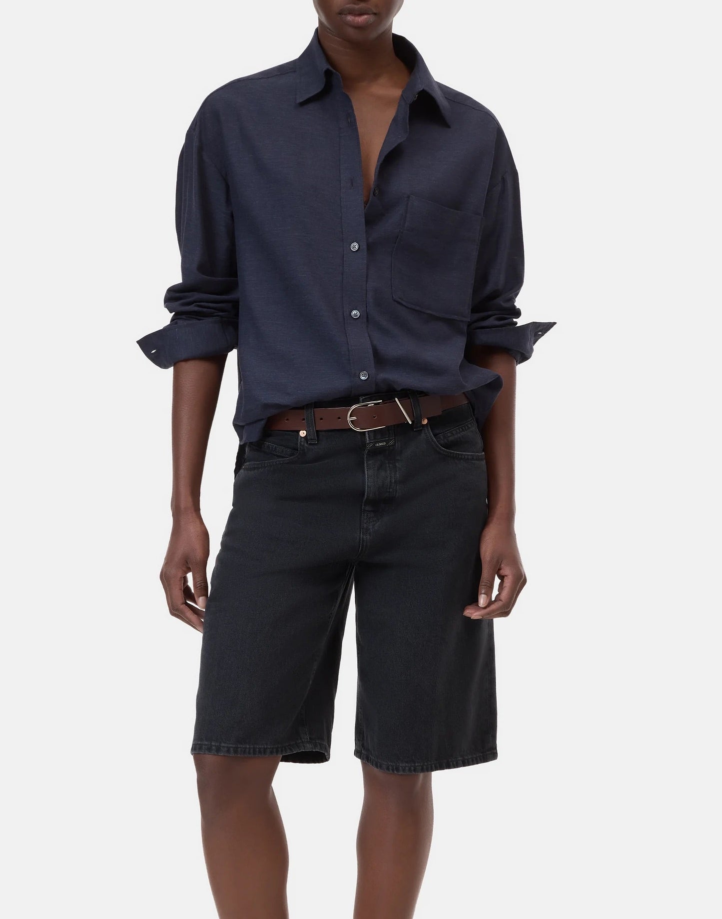 Closed Oversized Shirt in a Cotton Blend Smokey Blue