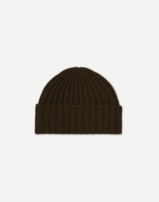 Jo Gordon Plain Ribbed Hat Military