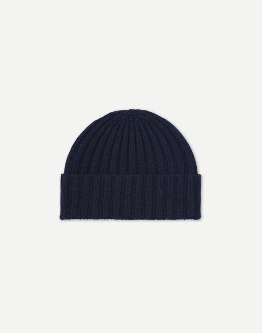 Jo Gordon Plain Ribbed Hat Nero Navy