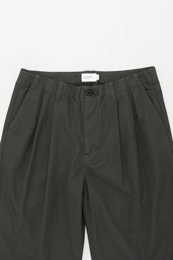 Still By Hand Dyed Twill Pants Dark Olive