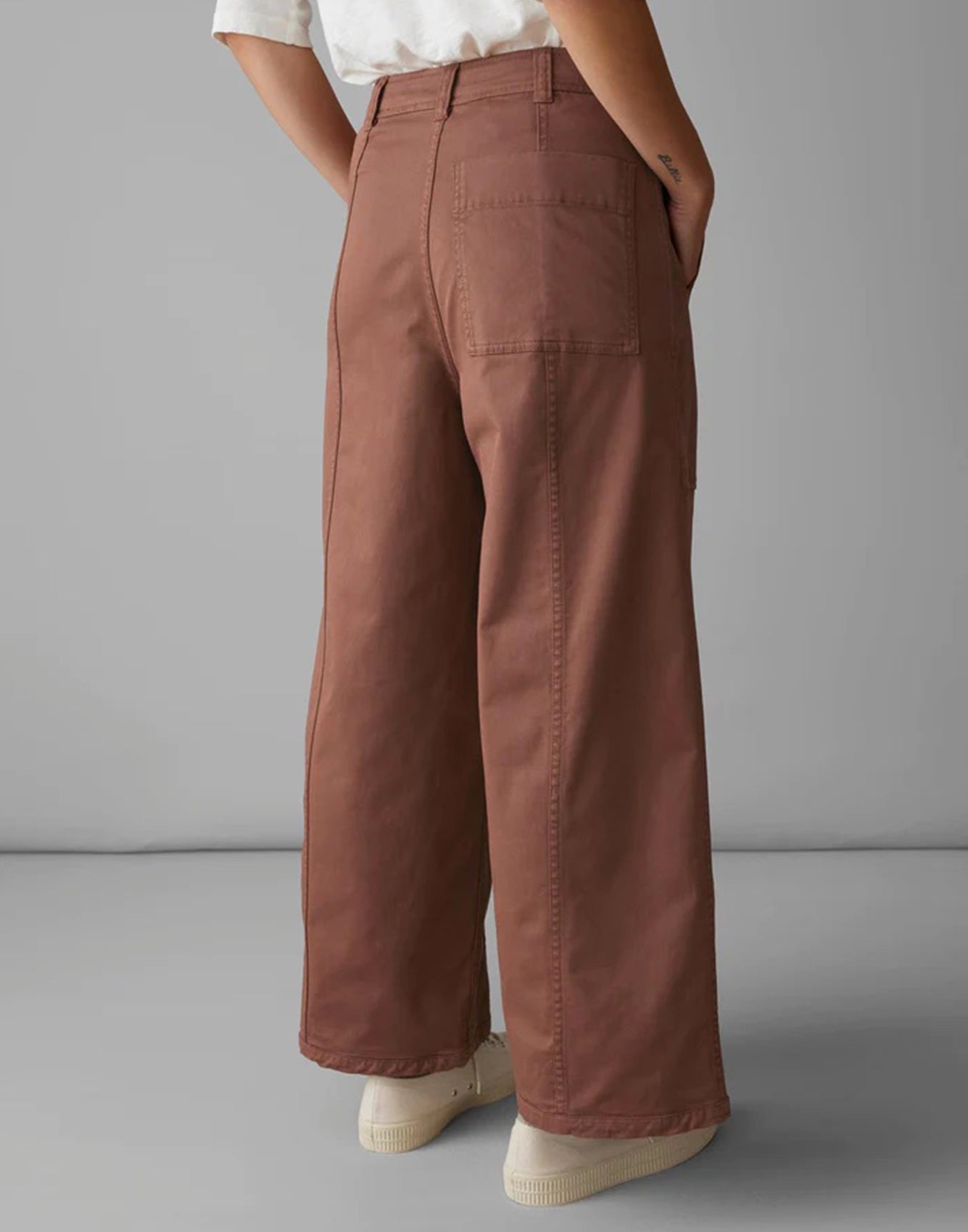 Toast Panelled Cotton Twill Trousers Dusty Pink