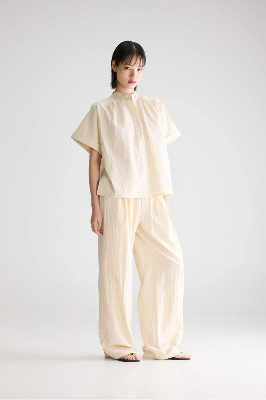 Bellerose Pear Short-sleeve Blouse Ecru-Storm