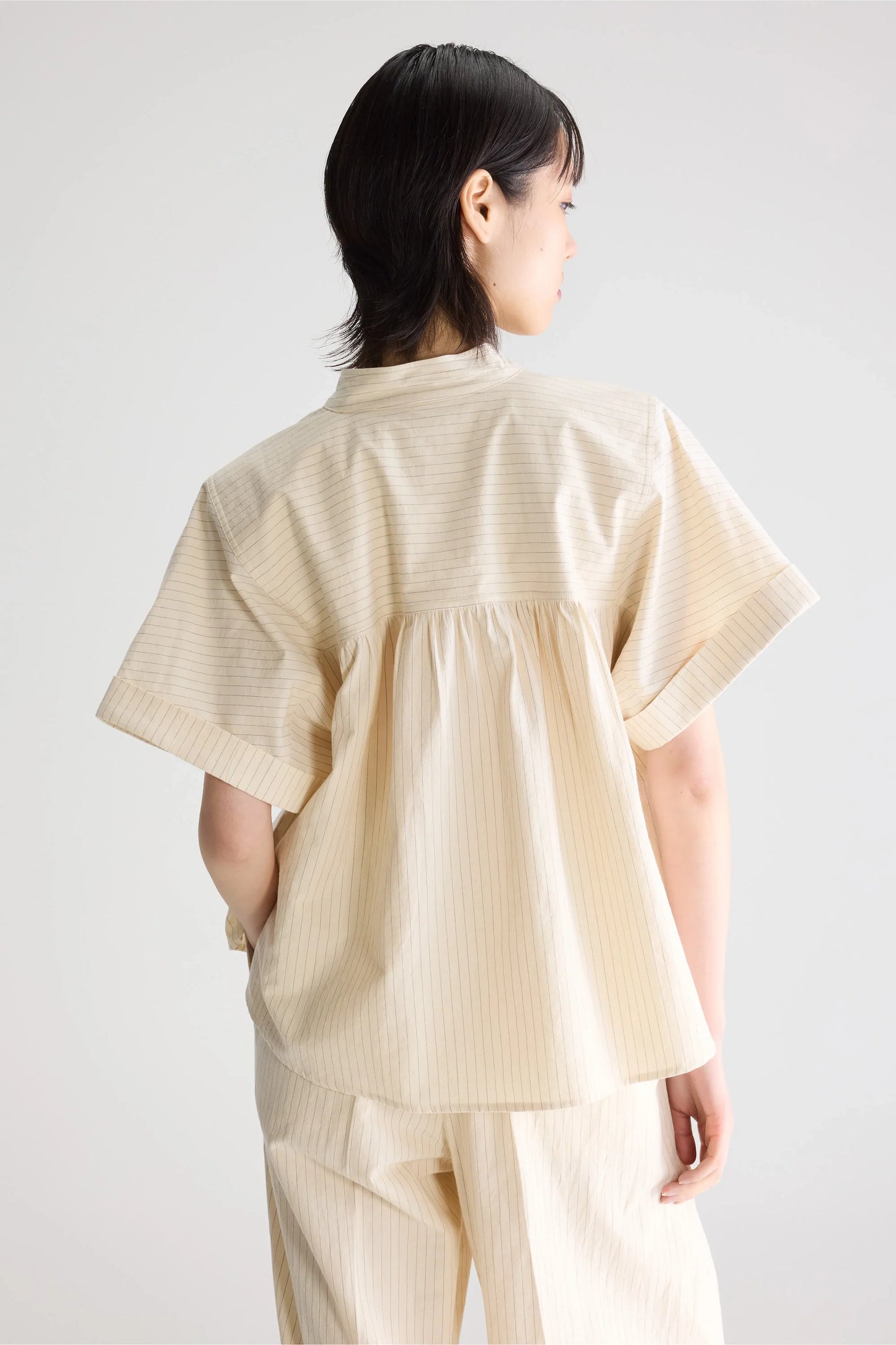 Bellerose Pear Short-sleeve Blouse Ecru-Storm