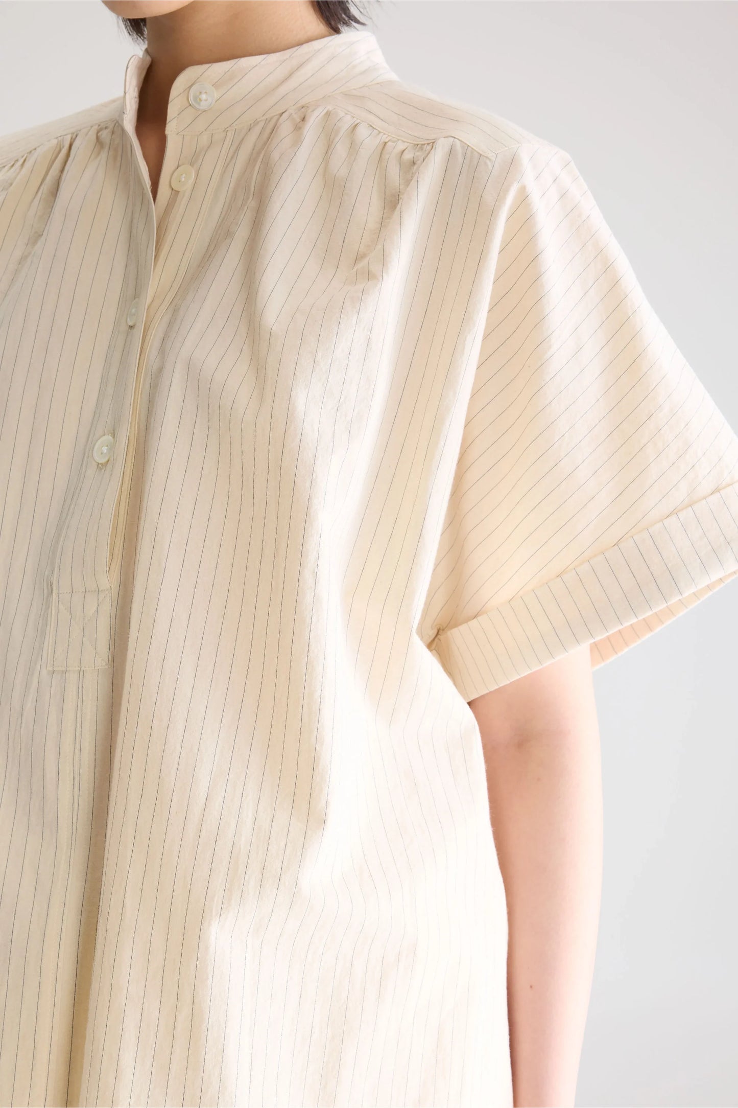 Bellerose Pear Short-sleeve Blouse Ecru-Storm